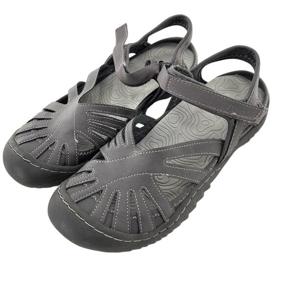 JSport by Jambu Gray Comfort Minimalist Gorpcore Outdoor Sandals Size 8 - Picture 2 of 7